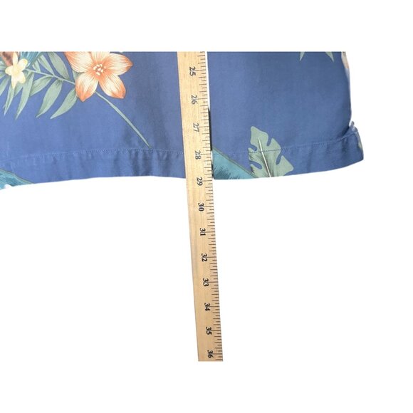 Tommy Bahama Mens Hawaiian Button-Up Shirt Size M Blue Tropical Pineapple Print - Picture 11 of 12